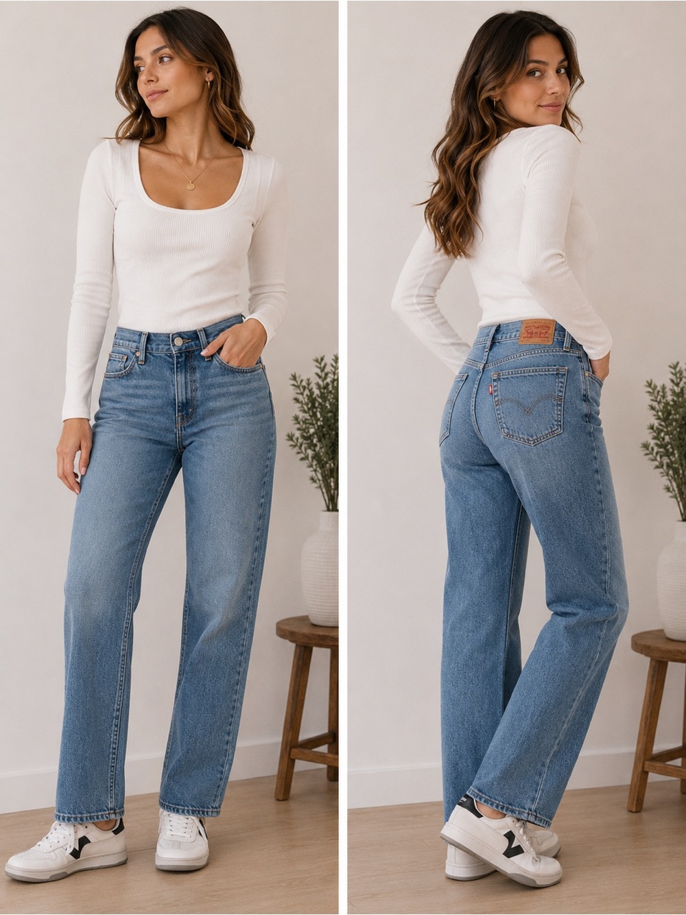 Levi's Women's Light-Mid Blue Straight Leg Jeans